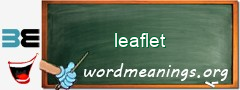 WordMeaning blackboard for leaflet